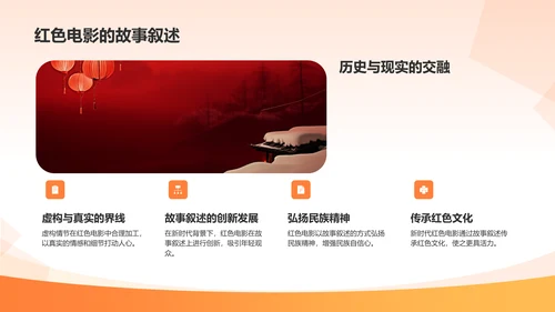 橙色渐变民族精神电影PPT模板