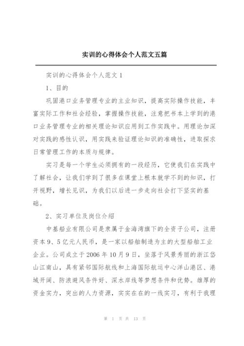 实训的心得体会个人范文五篇.docx