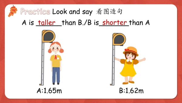Unit 1 How tall are you PA let's learn课件(共36张PPT)