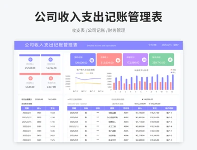 公司收入支出记账管理表