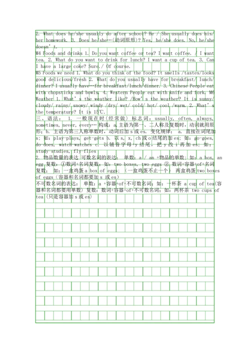 五年级上册英语复习资料新广州版.docx