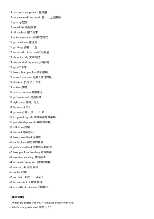 人教版八年级英语下册单词-短语-句型和语法总结.docx