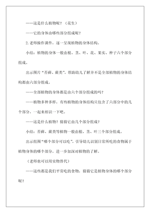 2022《植物的“身体》大班教案