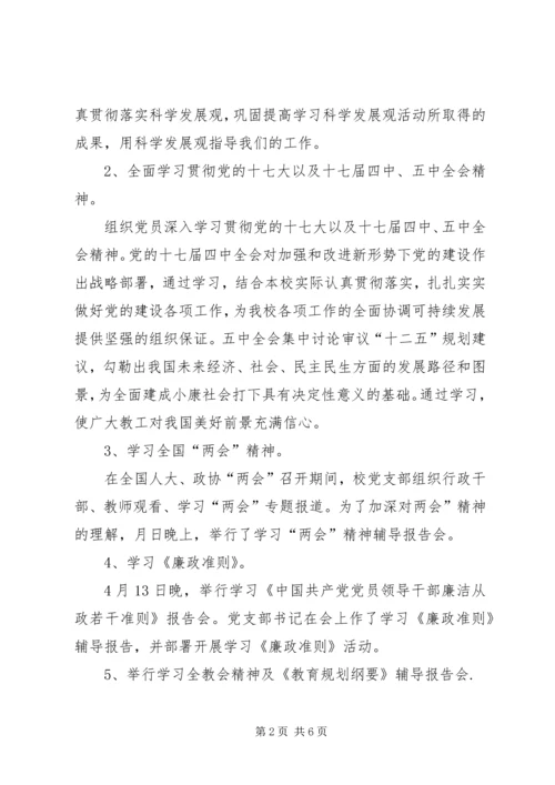 学校党建工作小结提纲.docx