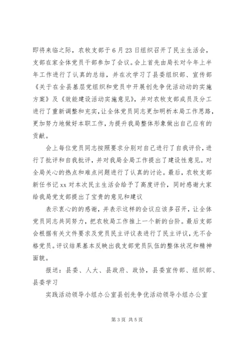 民主生活会简报.docx