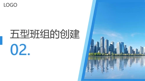蓝色商务风创建五型班组精英团队PPT模板培训