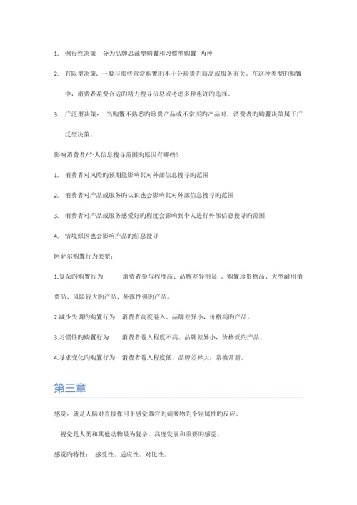 2023年自考消费者行为学资料.docx