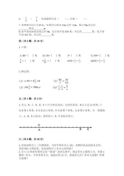 人教版数学小升初模拟试卷附参考答案【突破训练】.docx