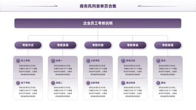 紫色商务风5项列表PPT单页