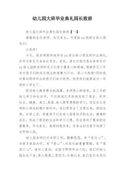 幼儿园大班毕业典礼园长致辞.docx