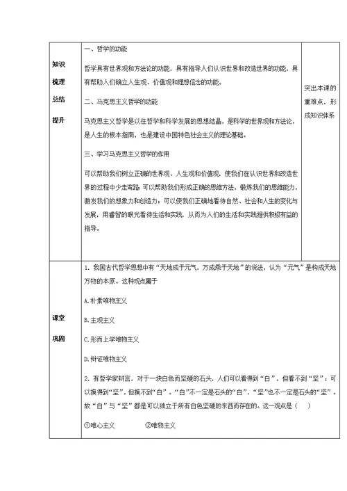 【教学设计】《综合探究 走进哲学 问辩人生》（人教）