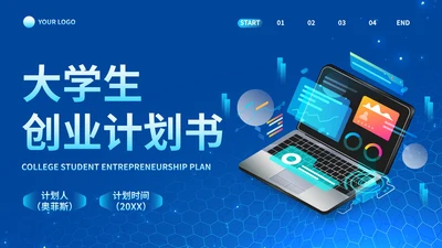 高级商务科技风大学生创业计划PPT模板