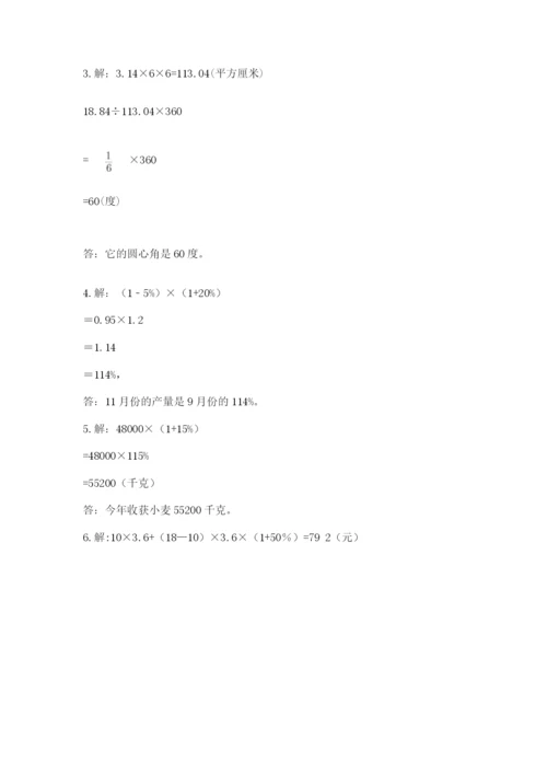 人教版六年级上册数学期末测试卷加答案解析.docx