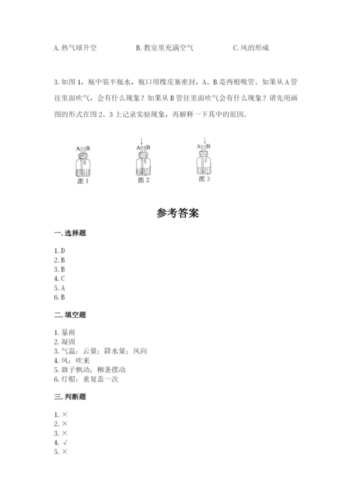 教科版小学三年级上册科学期末测试卷含答案【典型题】.docx