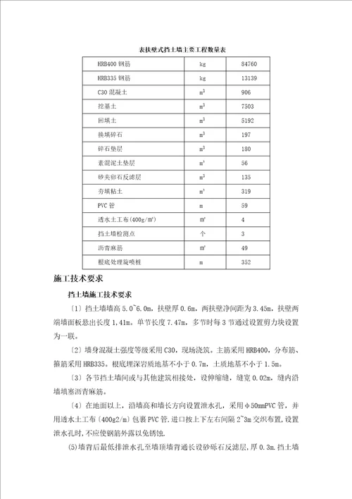 扶壁式挡墙施工及方案