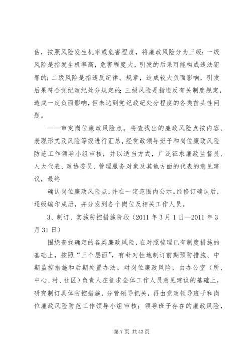 元石镇廉政风险防控实施意见.docx