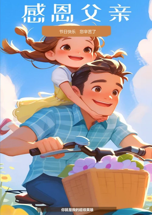 感恩父亲温馨节日海报