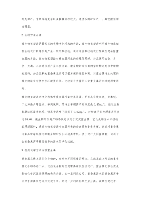 试论重金属污染水体的环境保护处理技术.docx