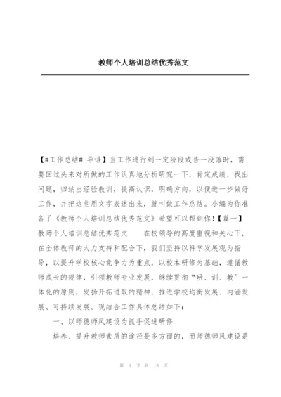 教师个人培训总结优秀范文.docx