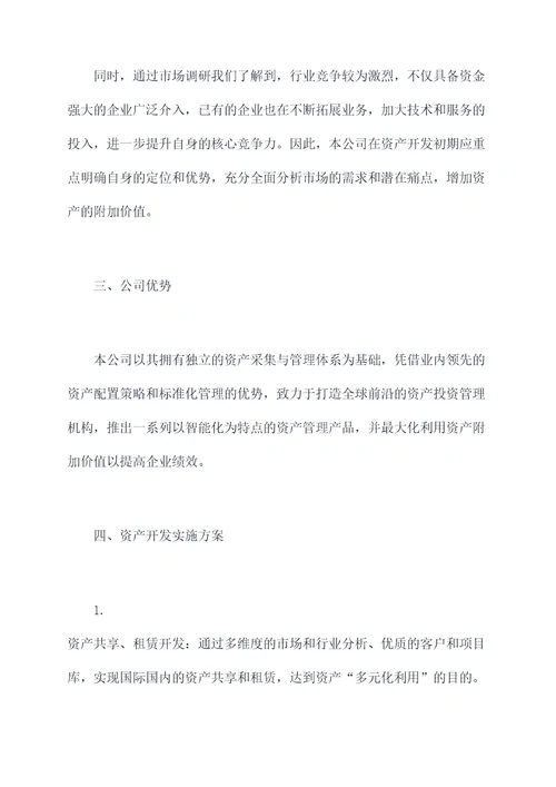 资产开发计划书