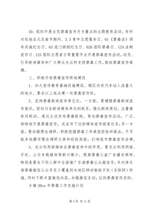 乡镇某年禁毒工作实施计划.docx