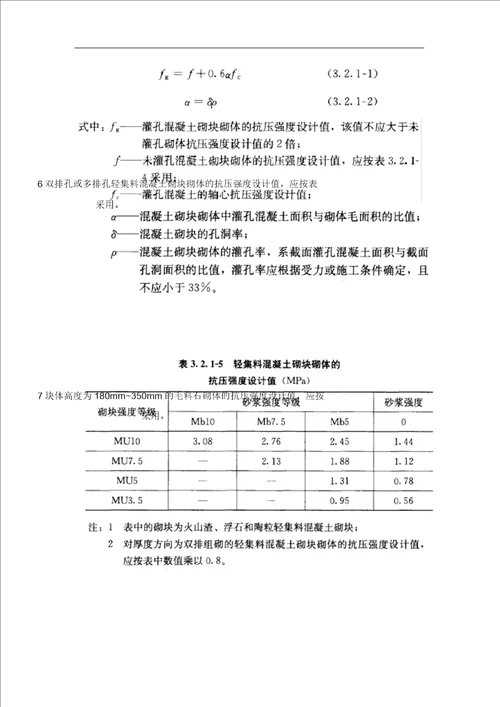 GB500032011砌体结构设计规范总结实施方案