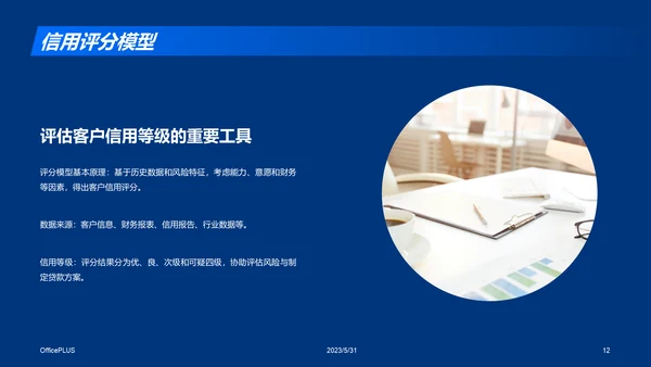 蓝色商务现代信贷风险评估研究报告PPT模板
