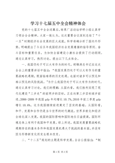 学习十七届五中全会精神体会 (2).docx