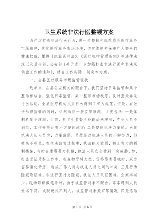 卫生系统非法行医整顿方案.docx