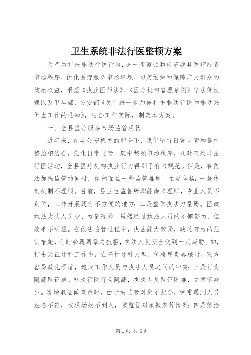 卫生系统非法行医整顿方案.docx