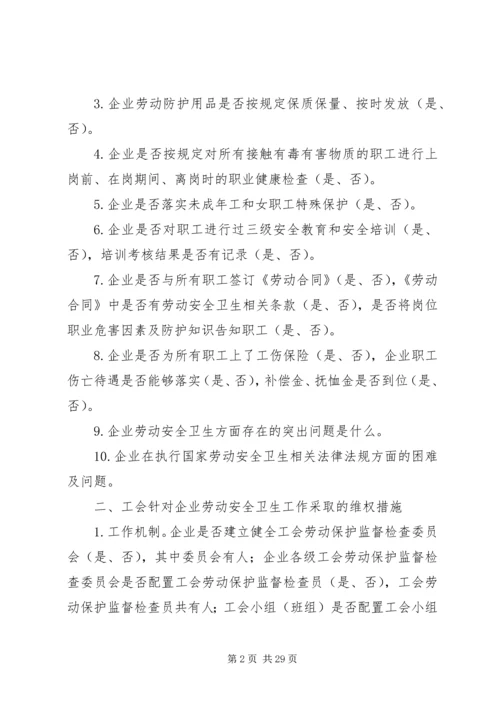 企业劳动安全卫生和工会劳动保护工作调研问卷.docx