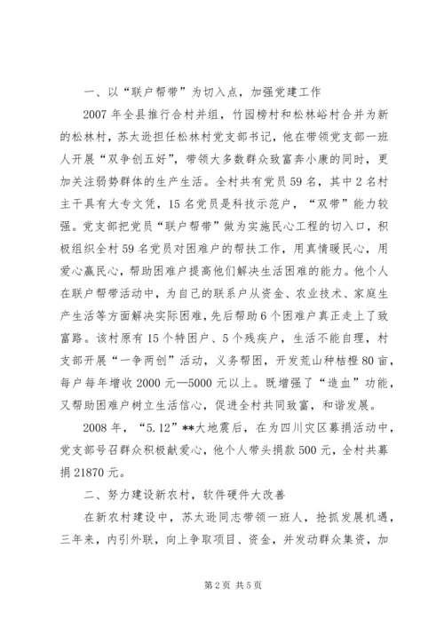 松林村党支部书记优秀事迹材料.docx