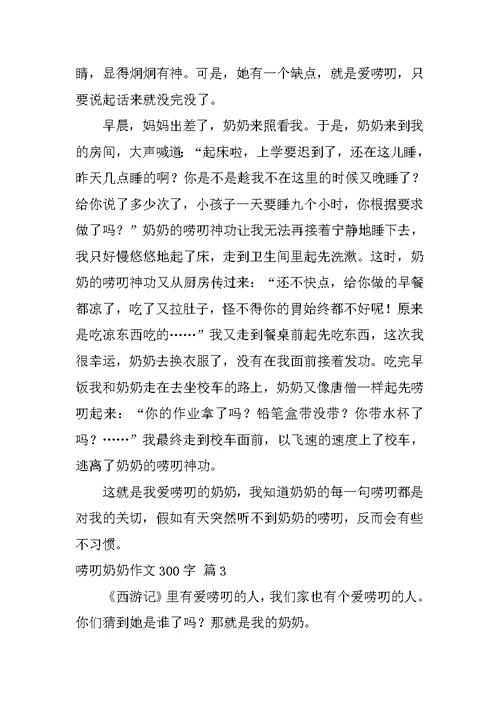 唠叨奶奶作文300字