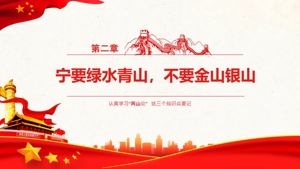 学习两山理论建设美丽中国PPT绿水青山金山银山