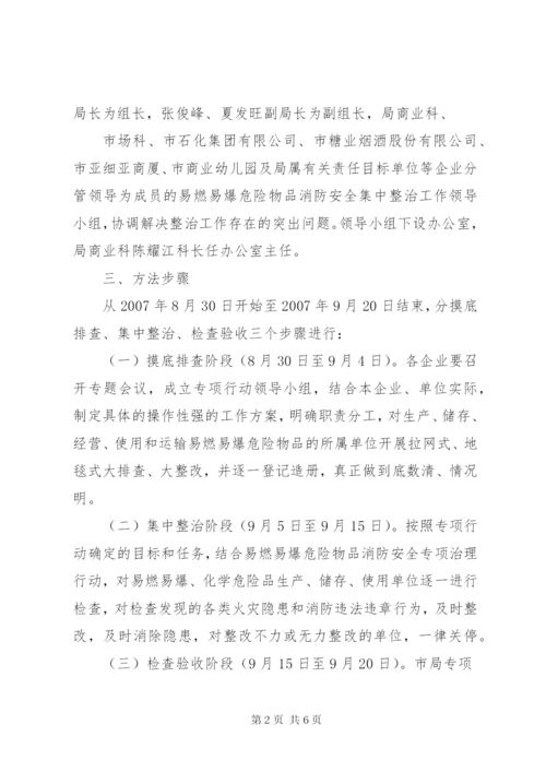 XX市商务局易燃易爆危险物品消防安全专项治理方案.docx
