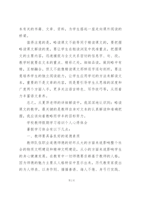 学校教师假期学习培训个人心得体会.docx