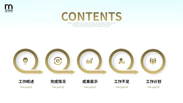 励志风向上箭头遥遥领先销售工作总结PPT