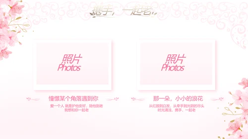 粉色唯美我们的婚礼动态PPT模板