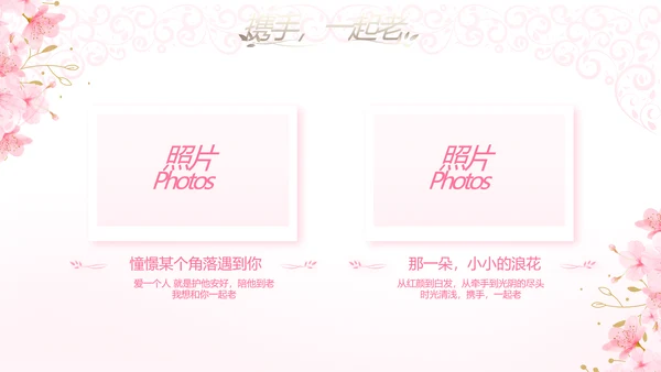 粉色唯美我们的婚礼动态PPT模板
