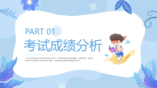 蓝色插画期末质量分析PPT模板宣传PPT动态PPT