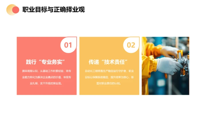 彩色电气工程和自动化专业大学生职业生涯规划发展展示PPT模版