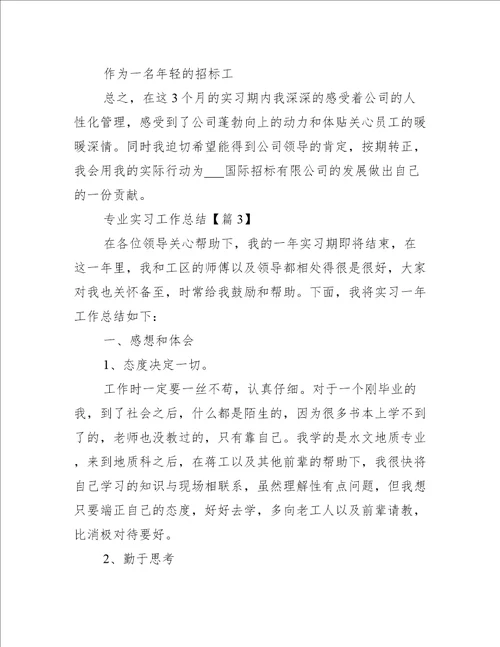 专业实习工作总结