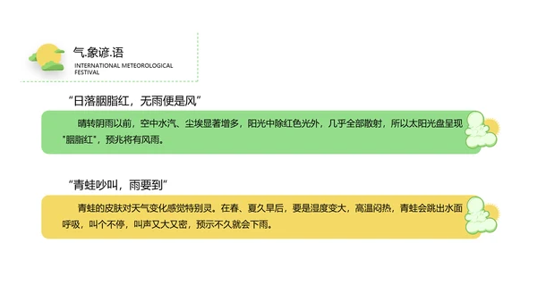 蓝色国际气象节PPT课件模板