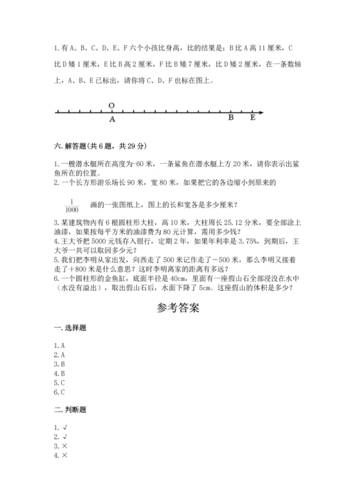 小学六年级下册数学期末测试卷及答案（网校专用）.docx