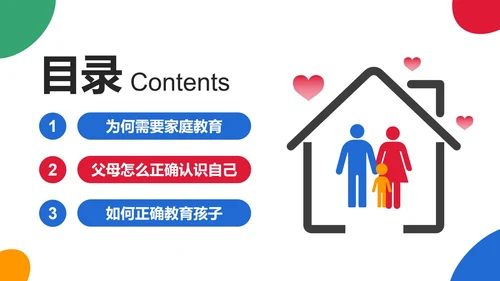 简约几何色块家庭亲子教育讲座PPT模板