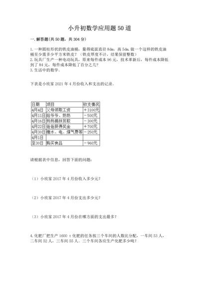 小升初数学应用题50道含答案（培优a卷）.docx