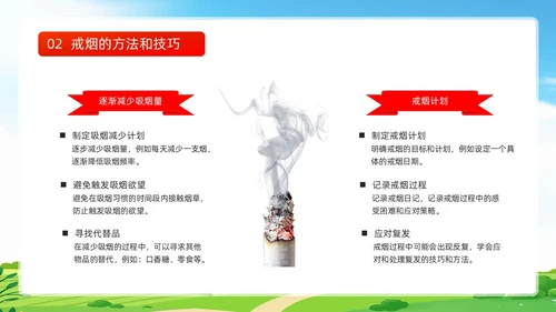蓝色清新禁止吸烟关爱生命世界无烟日戒烟健康宣传动态PPT健康教育宣传栏