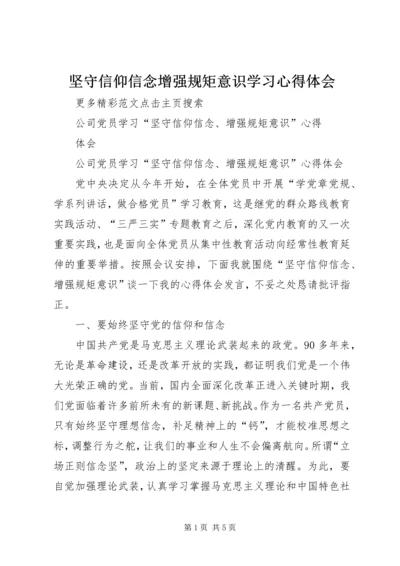 坚守信仰信念增强规矩意识学习心得体会 (3).docx