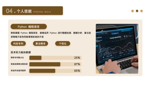 黄色商务风金融分析师求职简历PPT