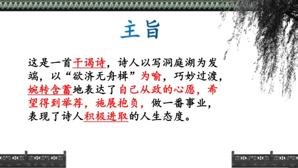 第三单元 课外古诗词诵读 望洞庭湖赠张丞相 课件
